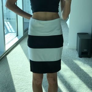 Black & White Striped Skirt